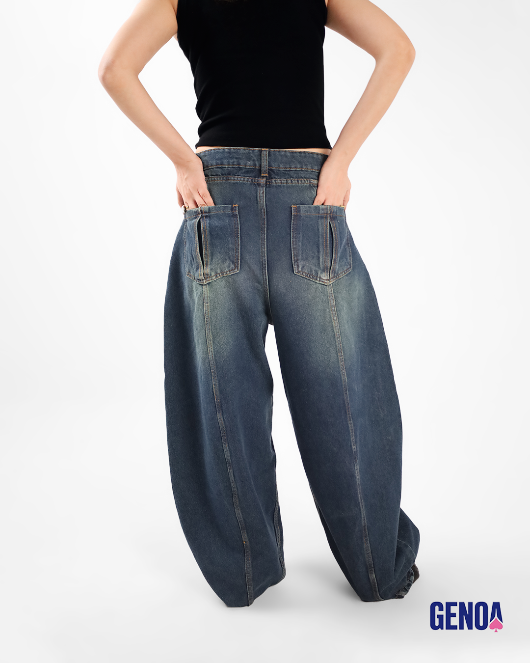 Loose Tapered Fit - Washed Dark Blue
