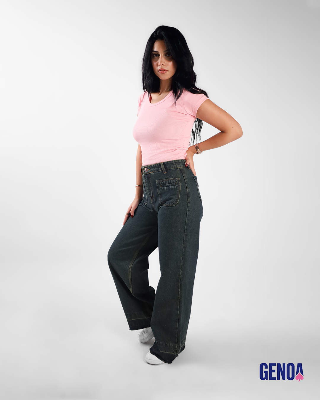 Flare Fit Jeans - Olive