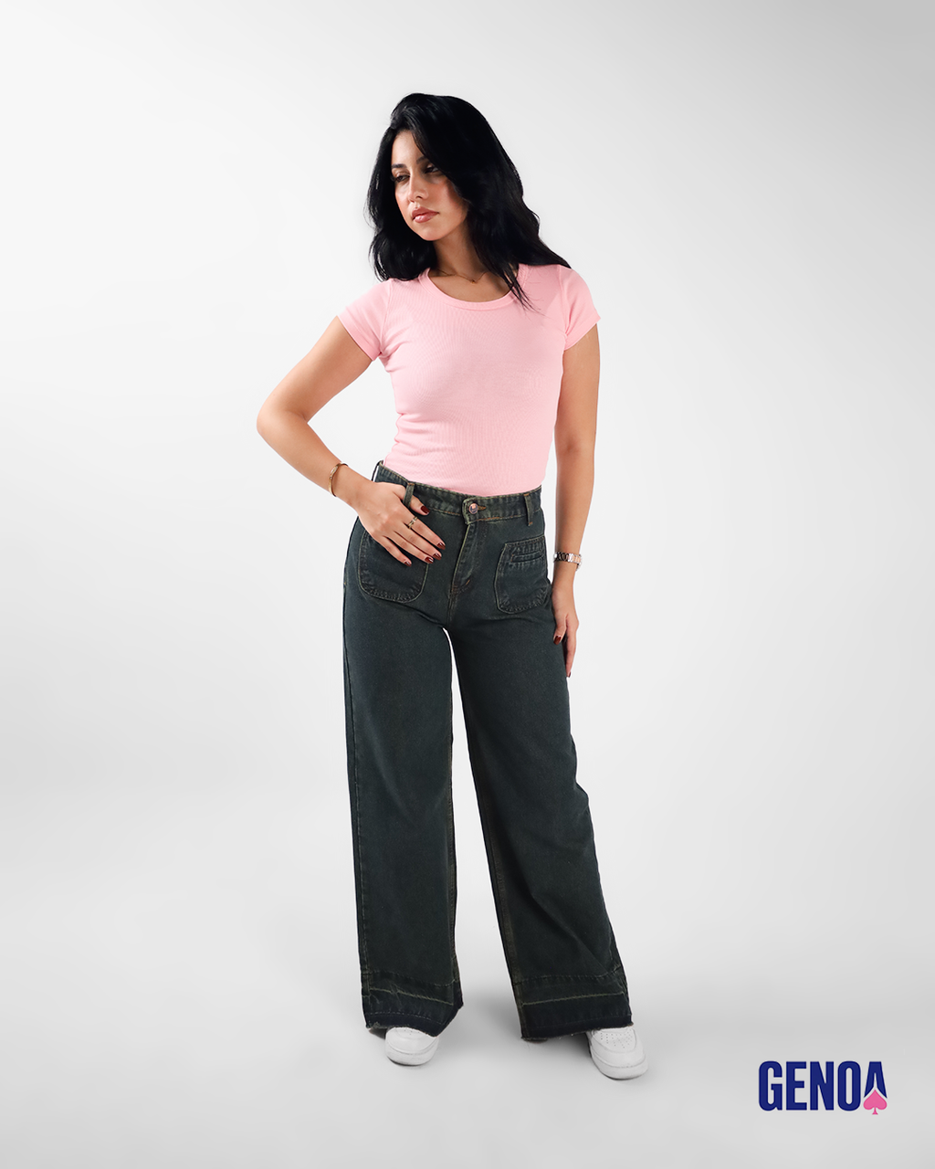 Flare Fit Jeans - Olive
