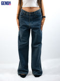 New Wide Leg Jeans - Dark Blue - GENOA