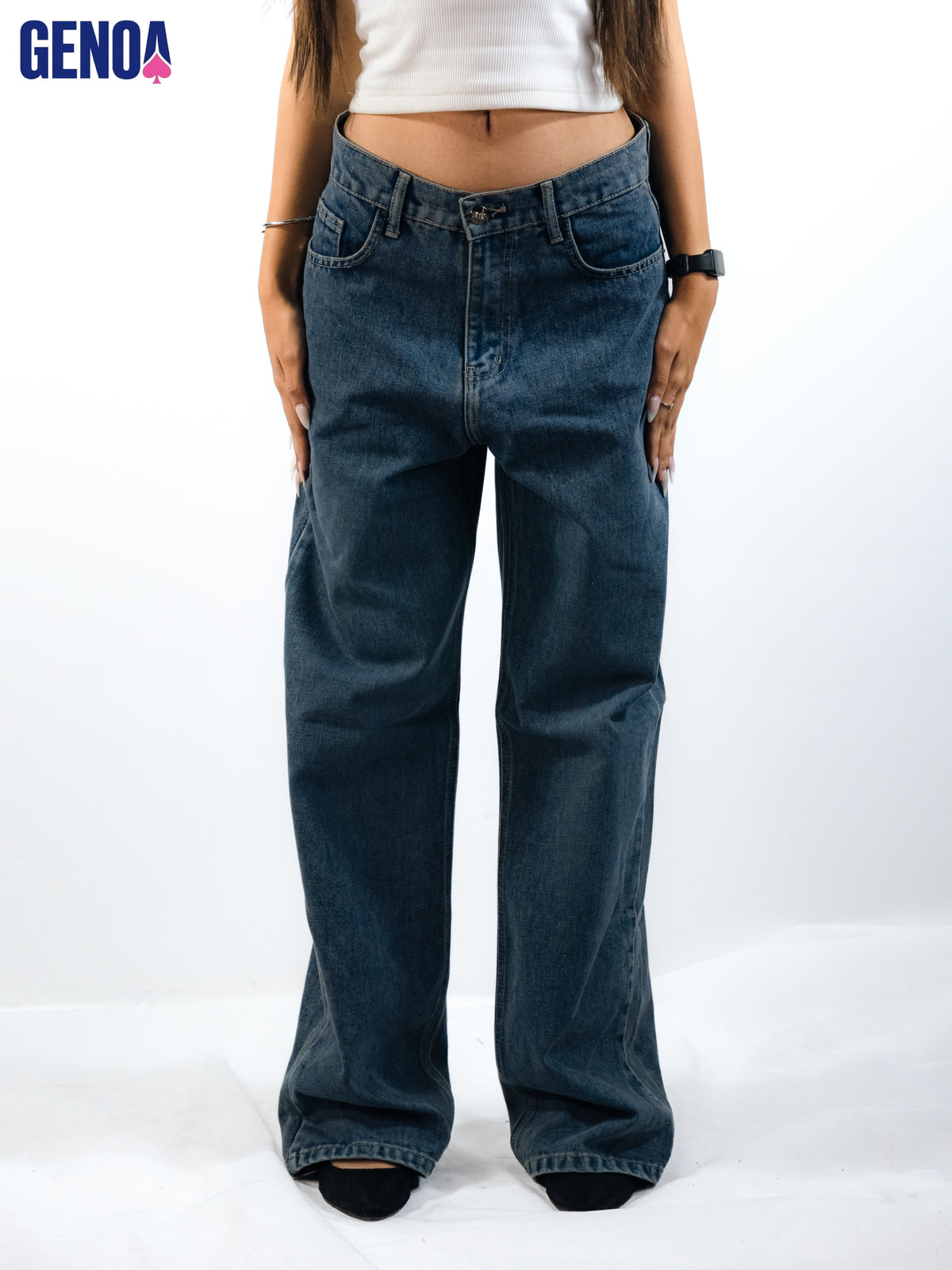 New Wide Leg Jeans - Dark Blue - GENOA