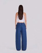 Elastic Drawstring Baggy Jeans – Blue - GENOA
