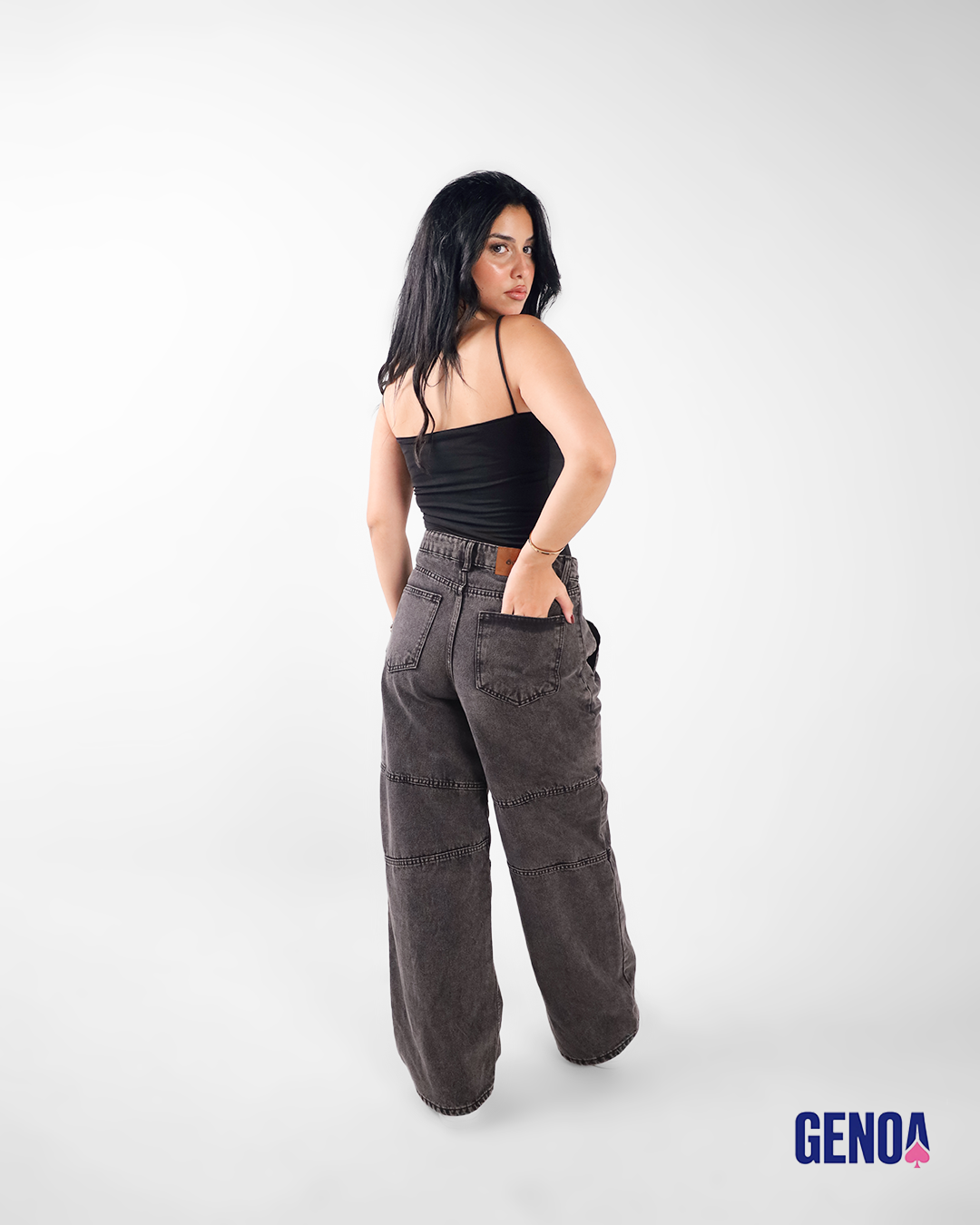 Wide Leg Denim - Gray
