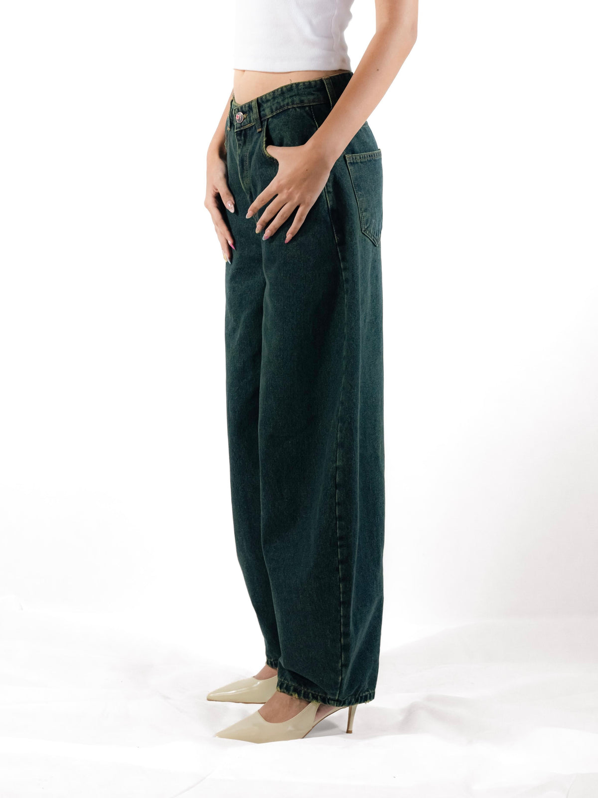 The Heritage Barrel Unisex Jeans - Olive