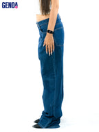 Streetwear Wide Leg Jeans - Blue