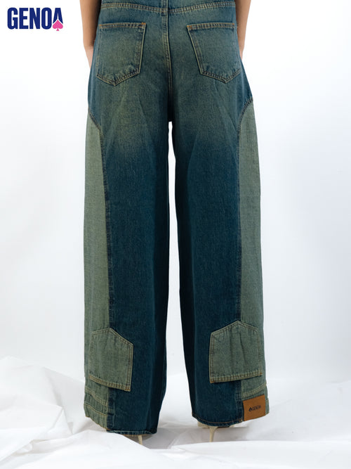 American Super Wide Leg Jeans - Olive