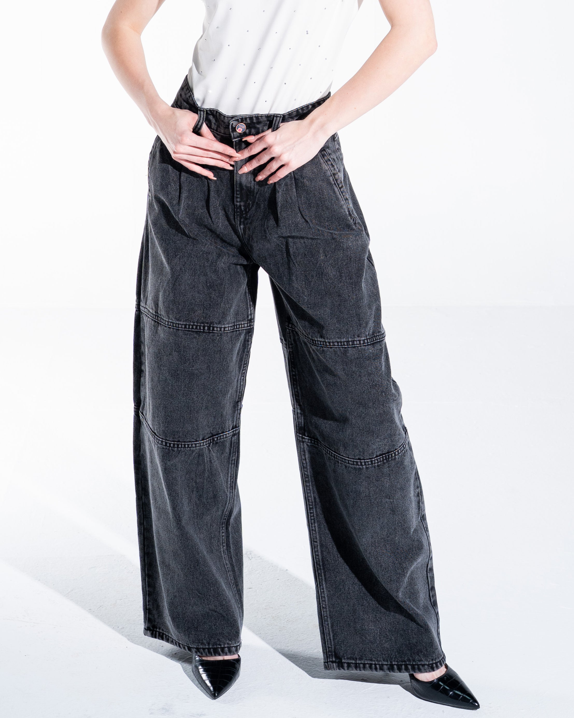 Wide Leg Denim Pants
