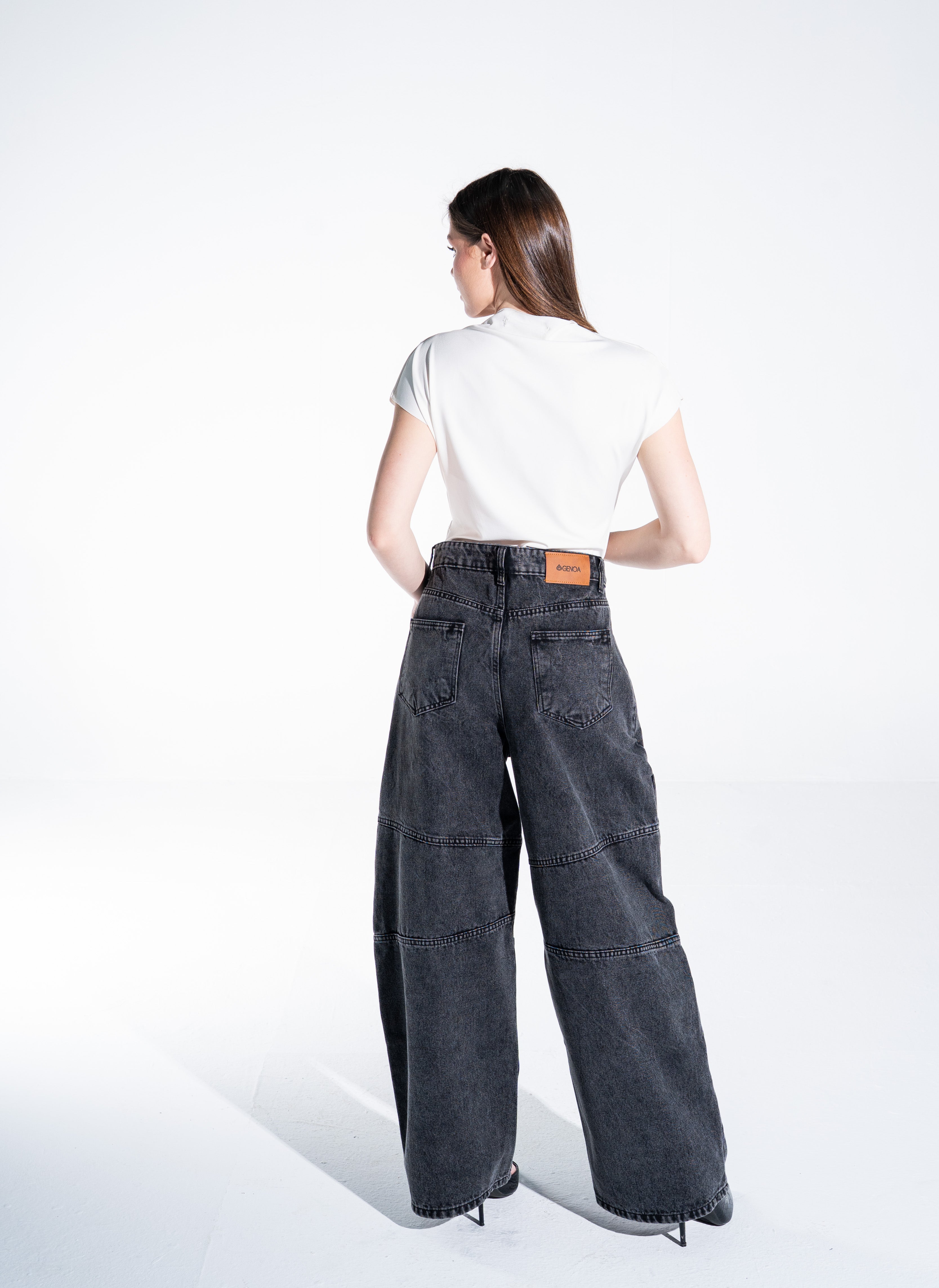 Wide Leg Denim Pants