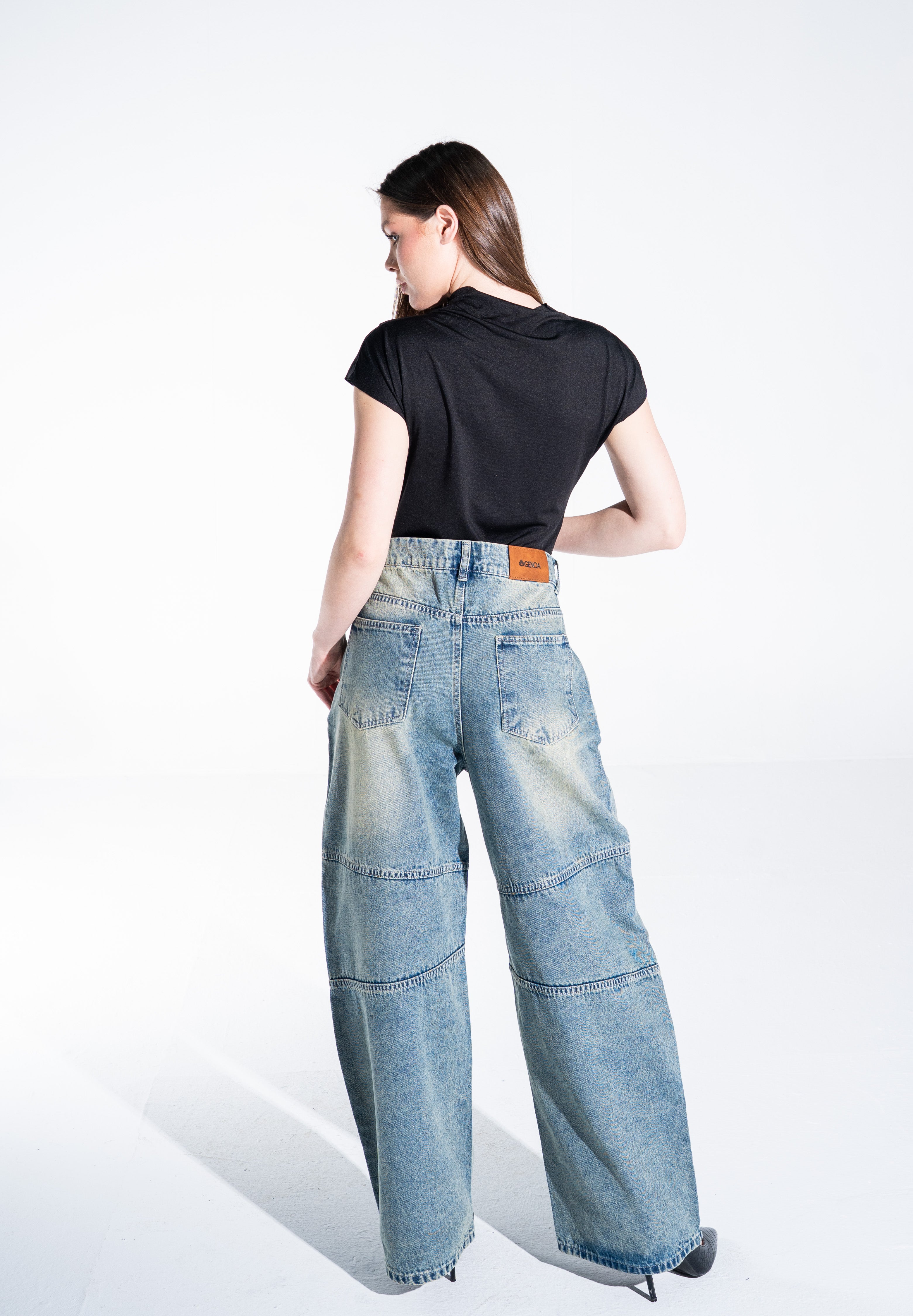 Wide Leg Denim Pants