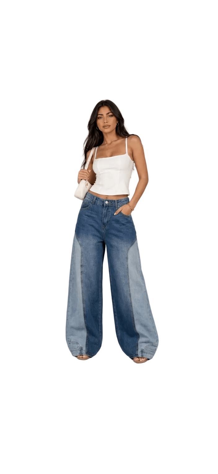 American Super Wide Leg Jeans - Light Blue - GENOA