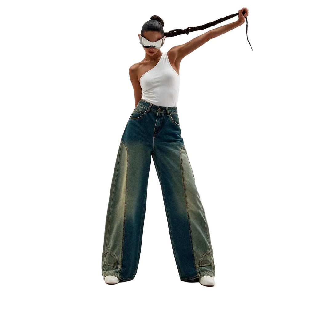 American Wide Leg Jeans - Olive - GENOA