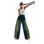 American Wide Leg Jeans - Olive - GENOA