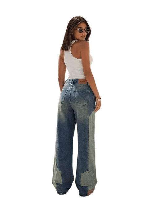 American Wide Leg Jeans - Olive - GENOA