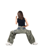 Super Baggy Unisex Jeans - Olive - GENOA