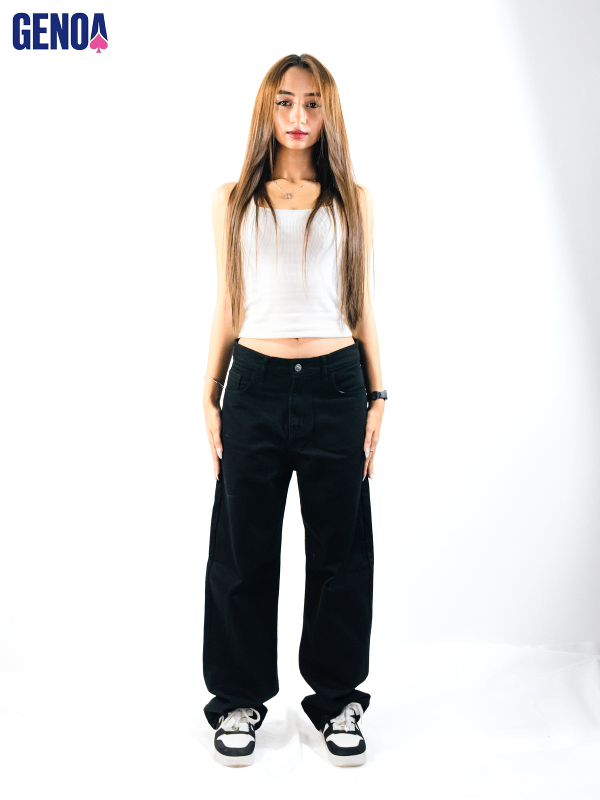 Streetwear Wide Leg Jeans - Black