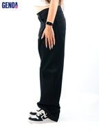 Streetwear Wide Leg Jeans - Black