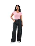 Dark Olive Wide Leg Fit Jeans - Stylish & Trendy - GENOA