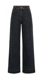 Dark Olive Wide Leg Fit Jeans - Stylish & Trendy - GENOA