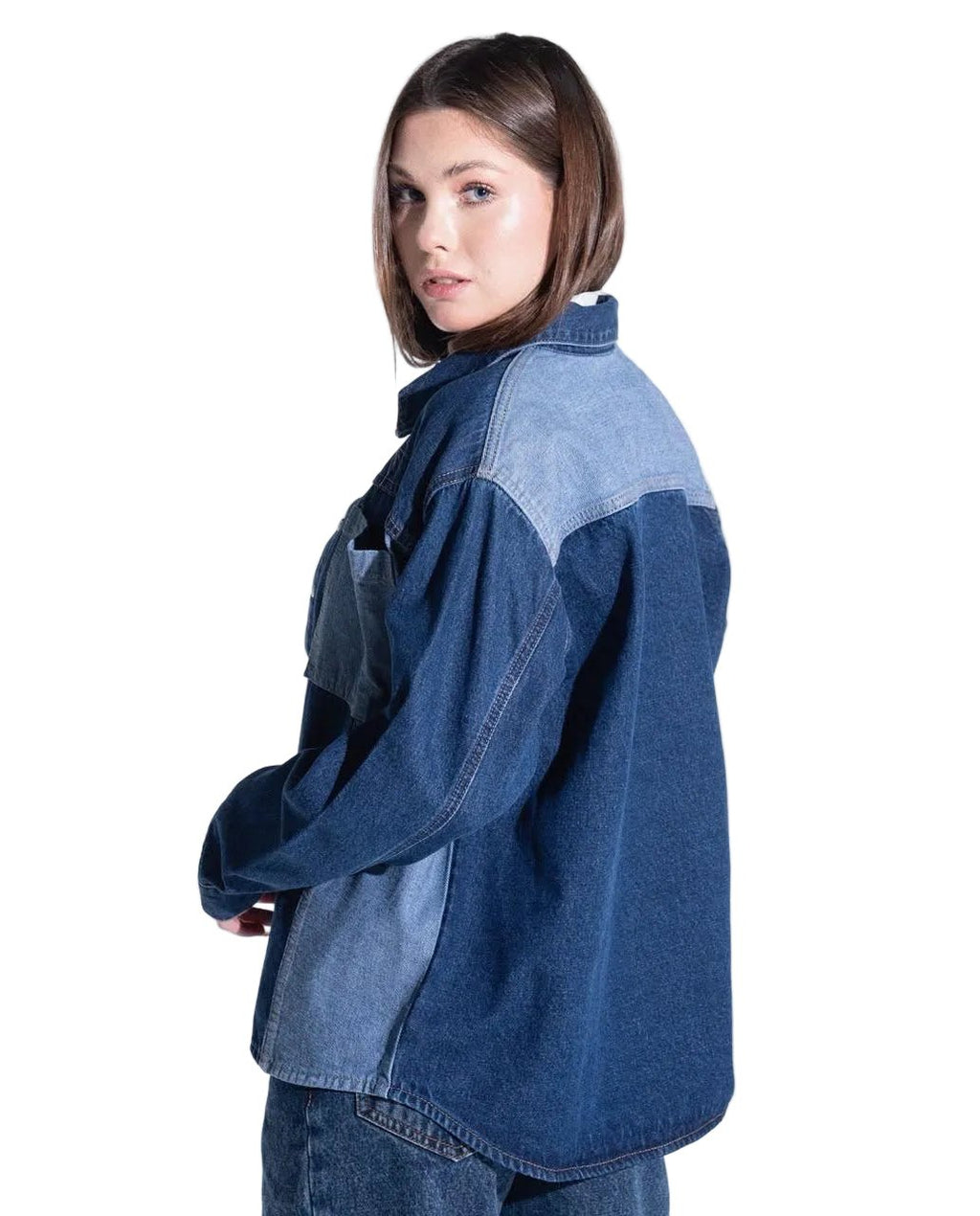 Long Sleeve Denim Shirt - Blue - GENOA