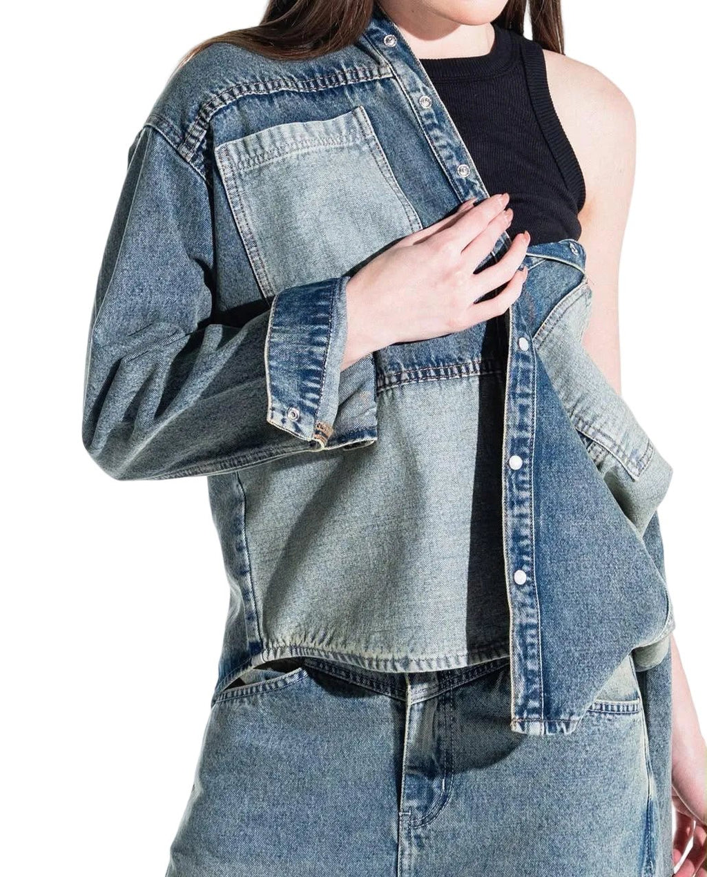 Long Sleeve Denim Shirt - Light Blue - GENOA
