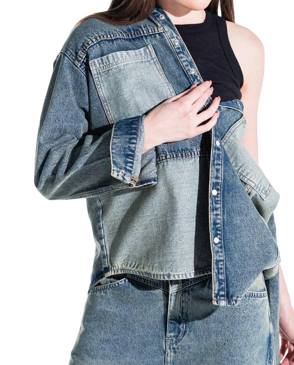 Long Sleeve Denim Shirt - Light Blue - GENOA