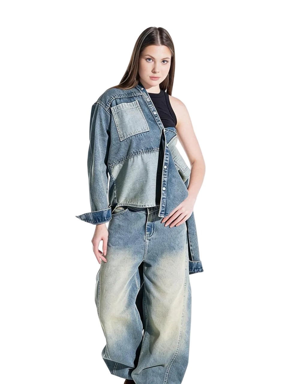 Long Sleeve Denim Shirt - Light Blue - GENOA