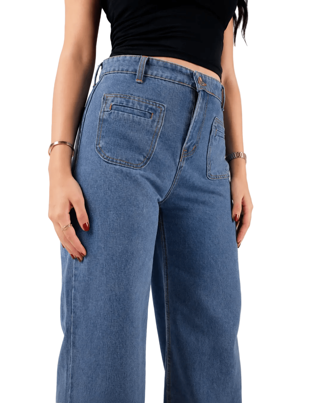 Blue Wide Leg Jeans Unisex - Stylish & Trendy - GENOA