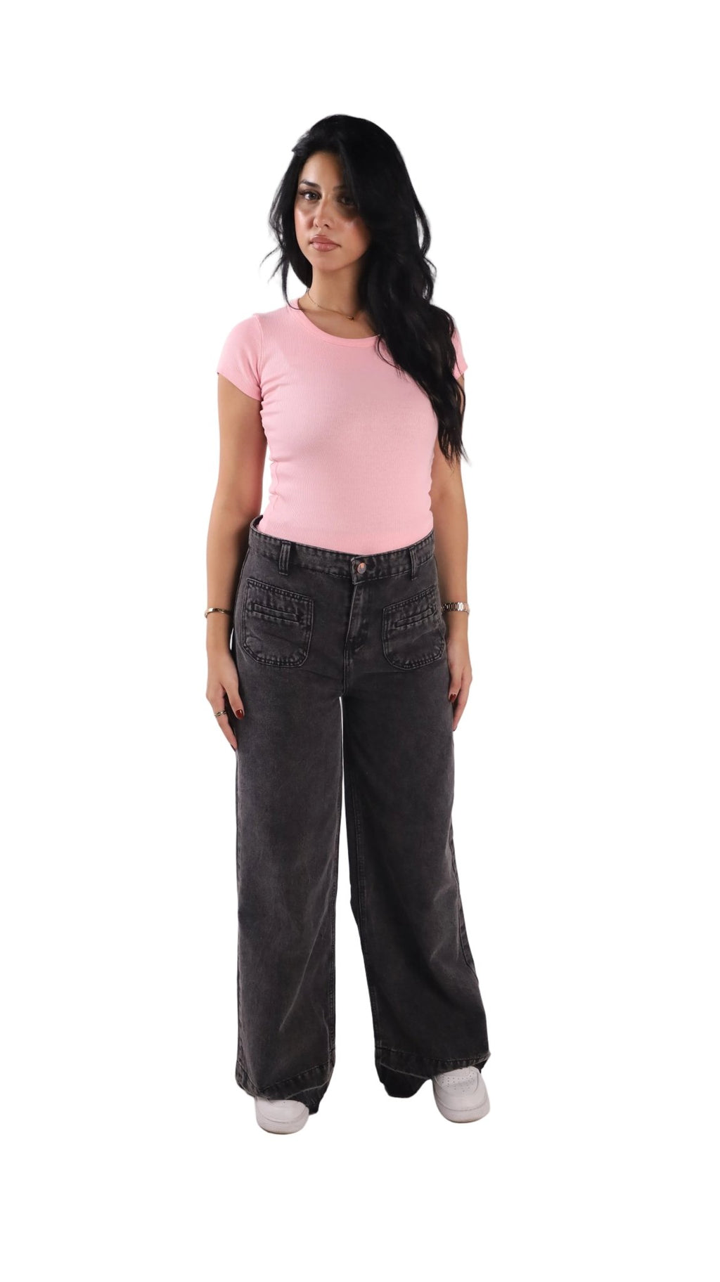 Gray Wide Leg Jeans Unisex - Stylish & Trendy - GENOA