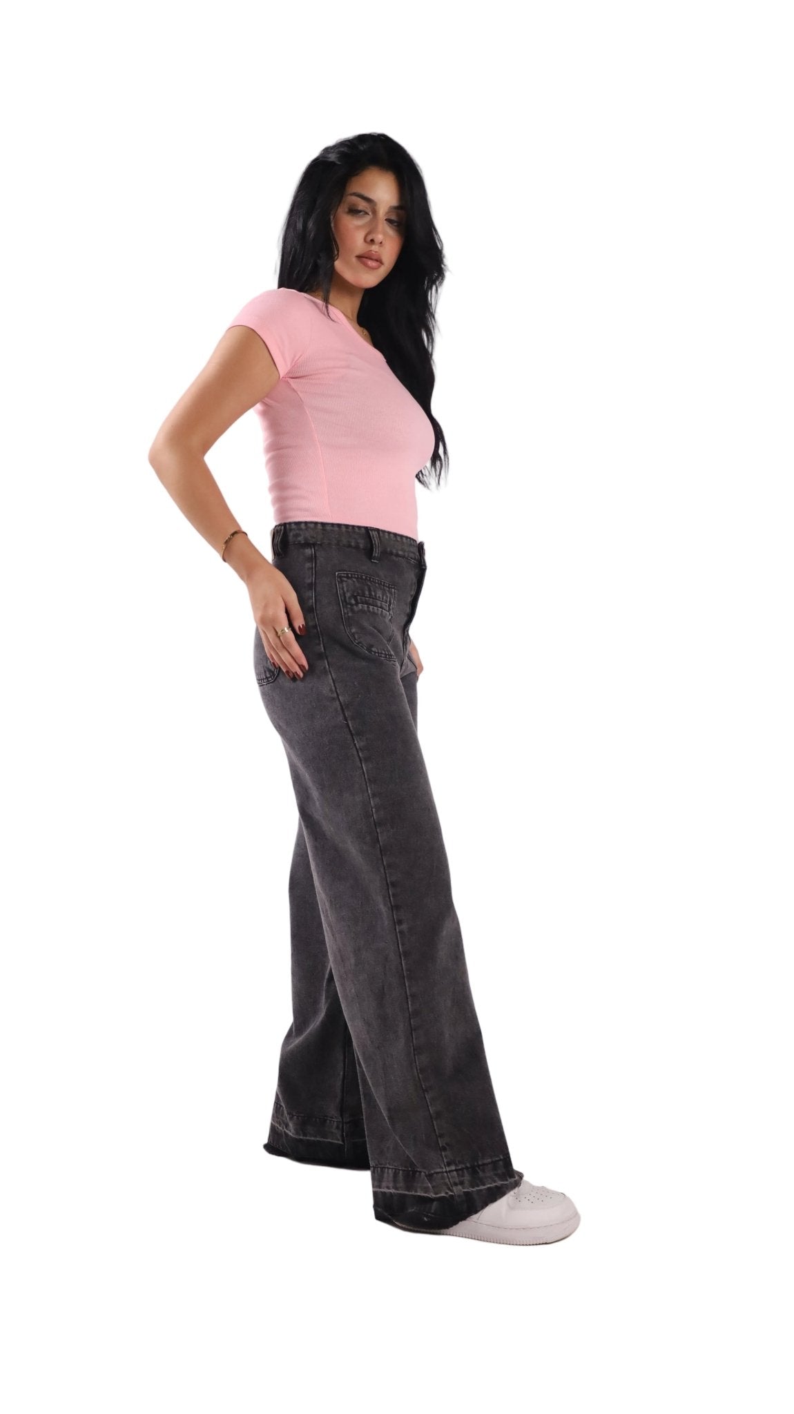 Gray Wide Leg Jeans Unisex - Stylish & Trendy - GENOA