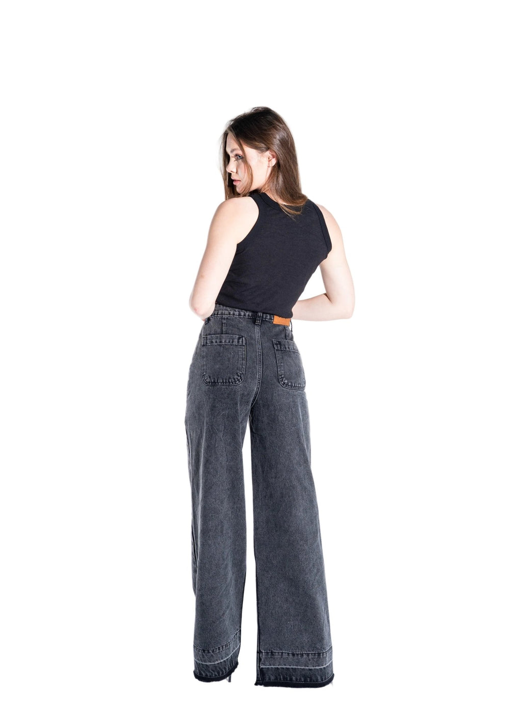 Gray Wide Leg Jeans Unisex - Stylish & Trendy - GENOA