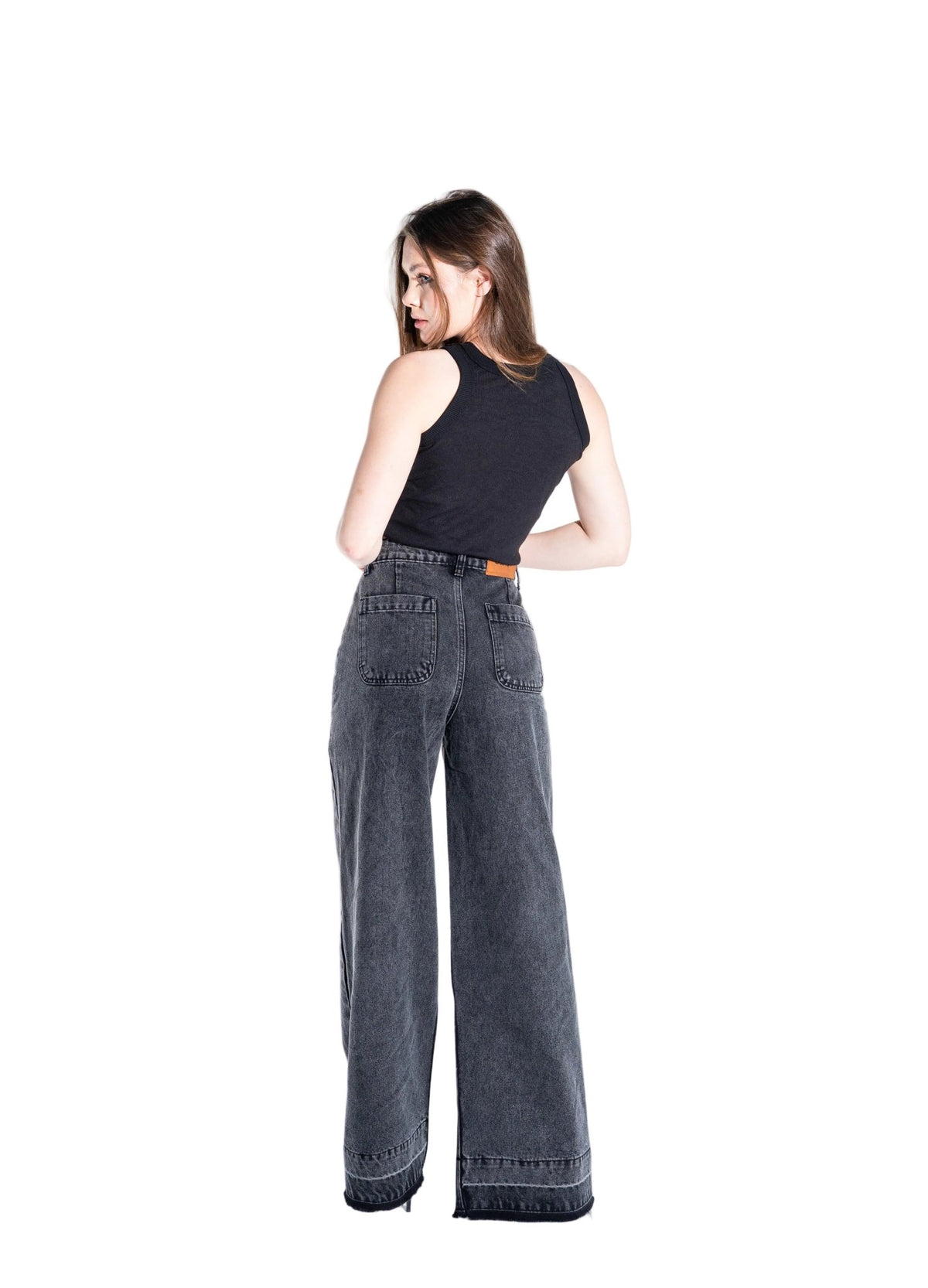 Gray Wide Leg Jeans Unisex - Stylish & Trendy - GENOA