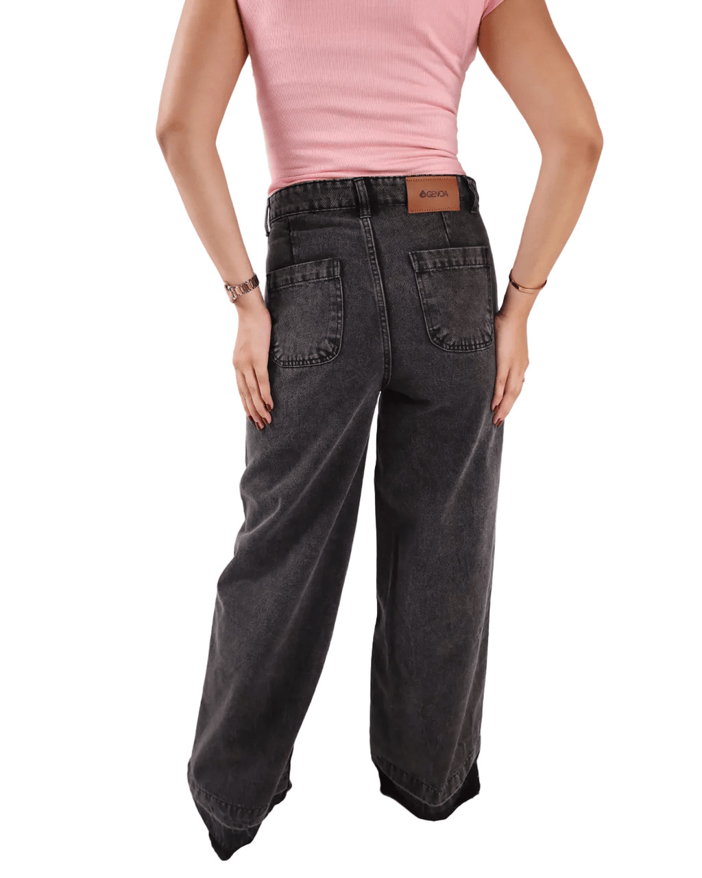 Gray Wide Leg Jeans Unisex - Stylish & Trendy - GENOA