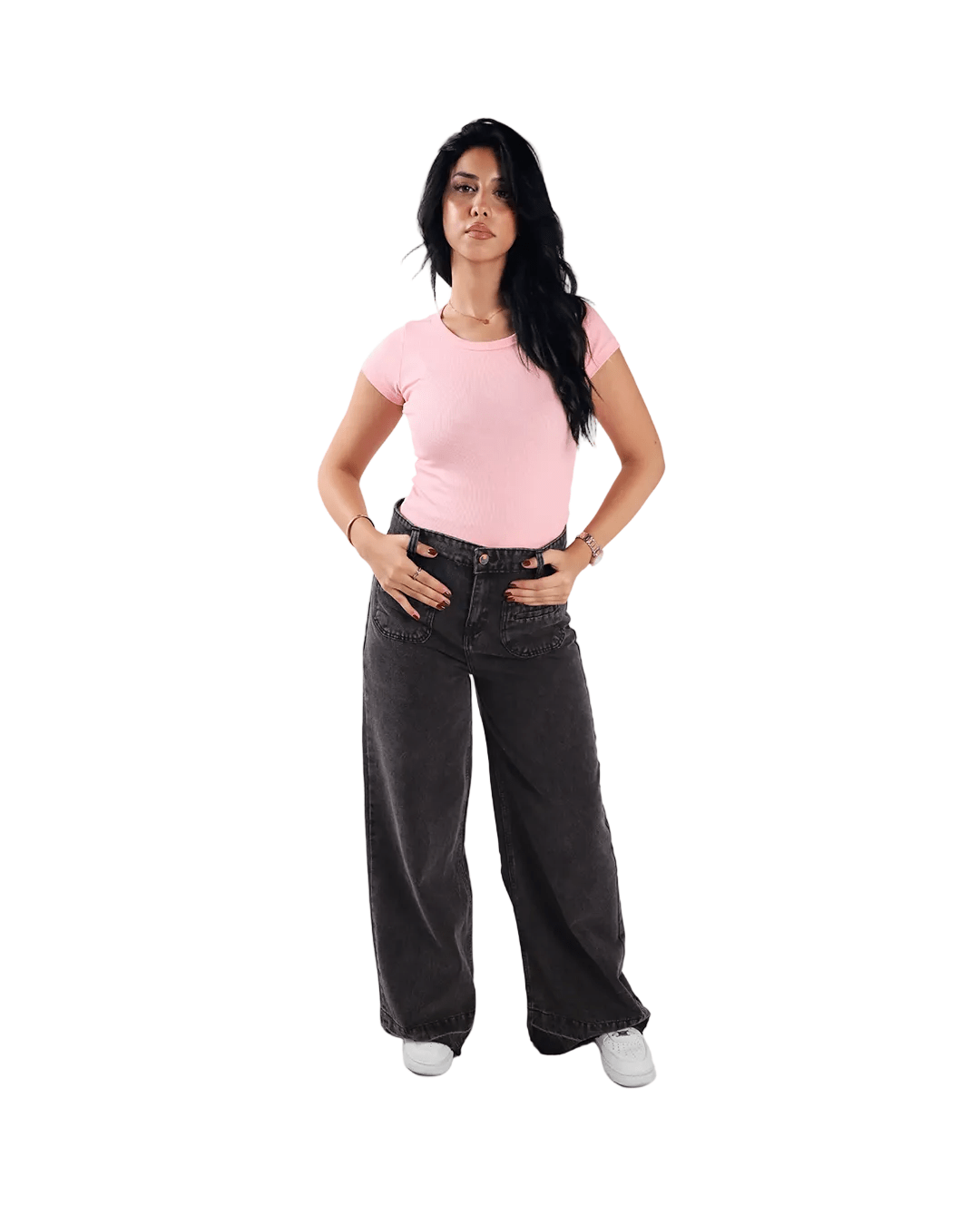 Gray Wide Leg Jeans Unisex - Stylish & Trendy - GENOA