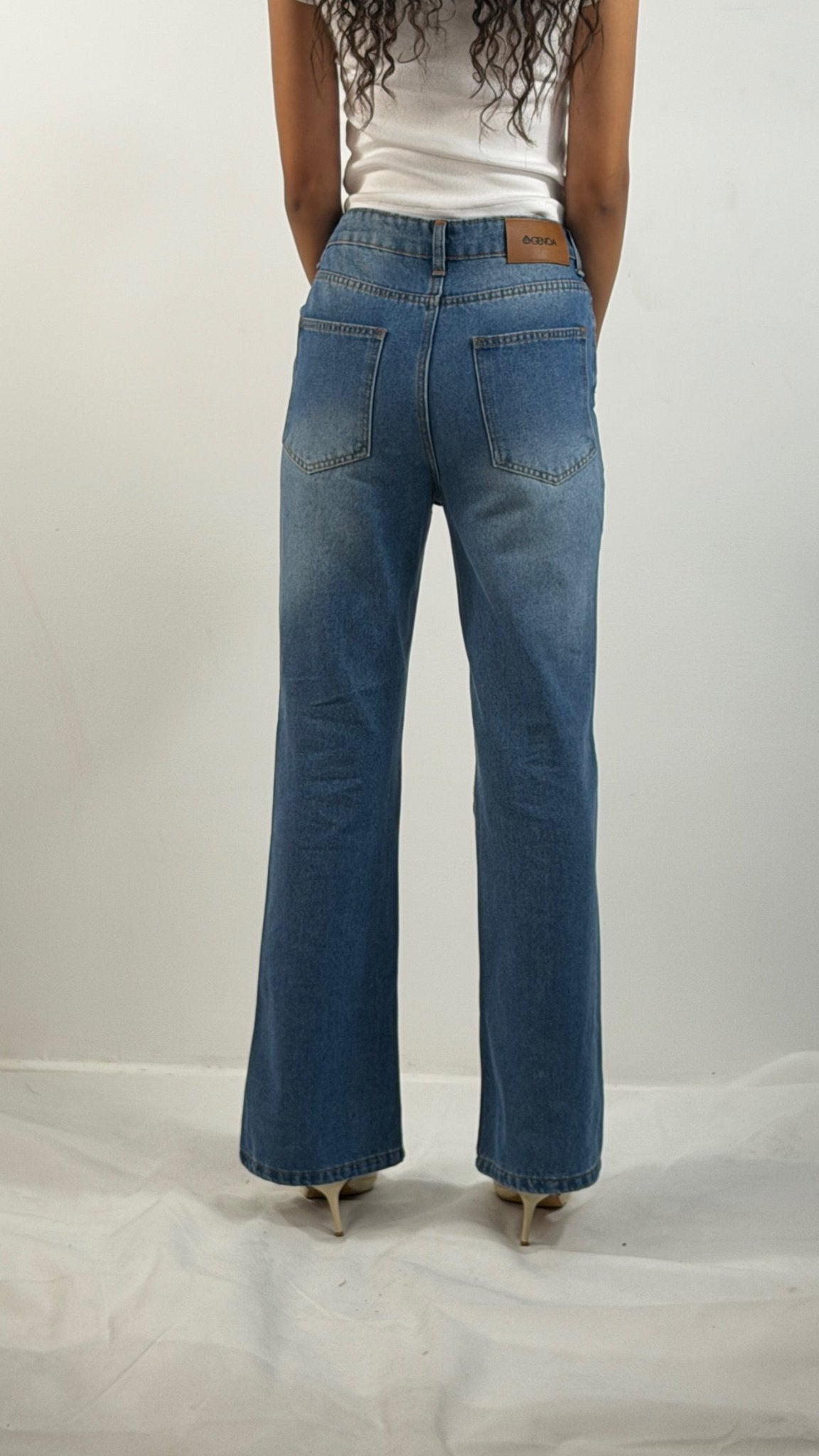 Ice Blue Italian Flare Jeans - Stylish & Trendy - GENOA