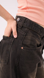 Ultra Loose Barrel Jeans - Black - GENOA
