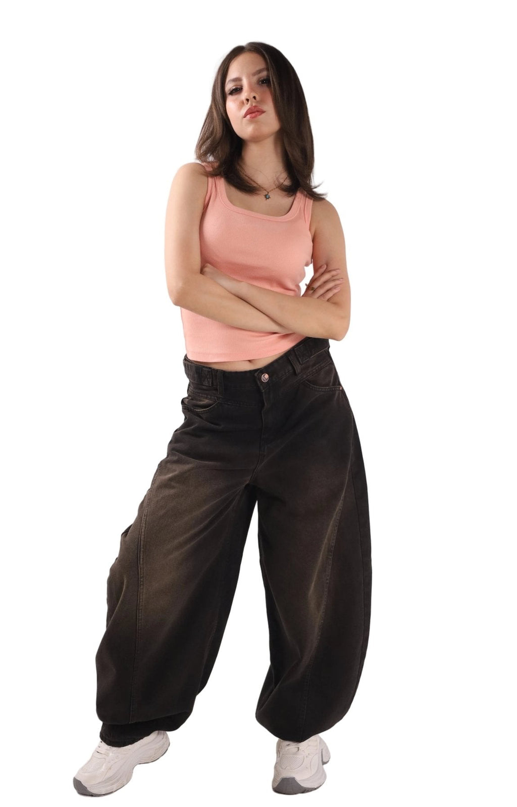 Ultra Loose Barrel Jeans - Black - GENOA