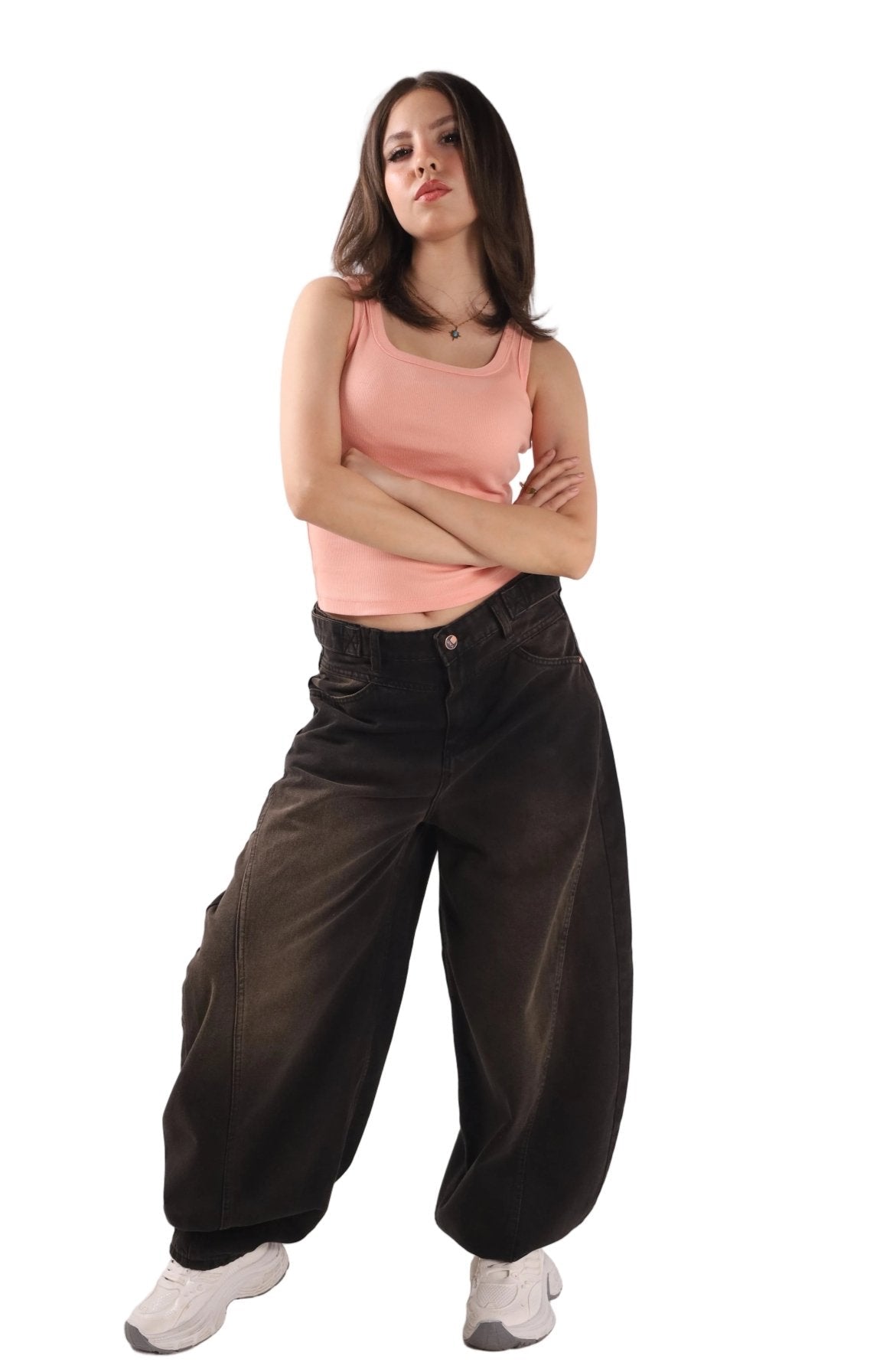 Ultra Loose Barrel Jeans - Black - GENOA