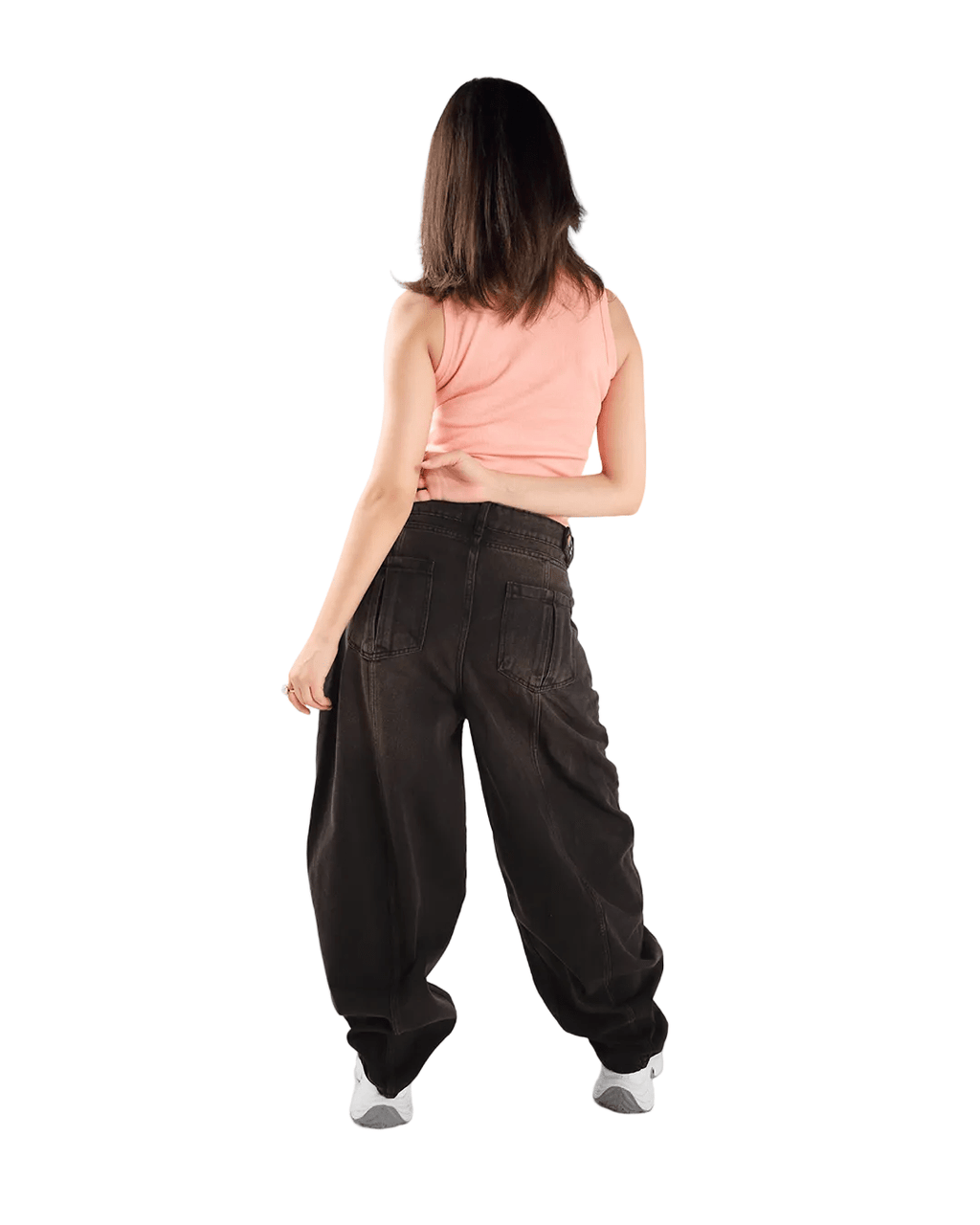 Ultra Loose Barrel Jeans - Black - GENOA