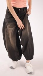 Ultra Loose Barrel Jeans - Black - GENOA