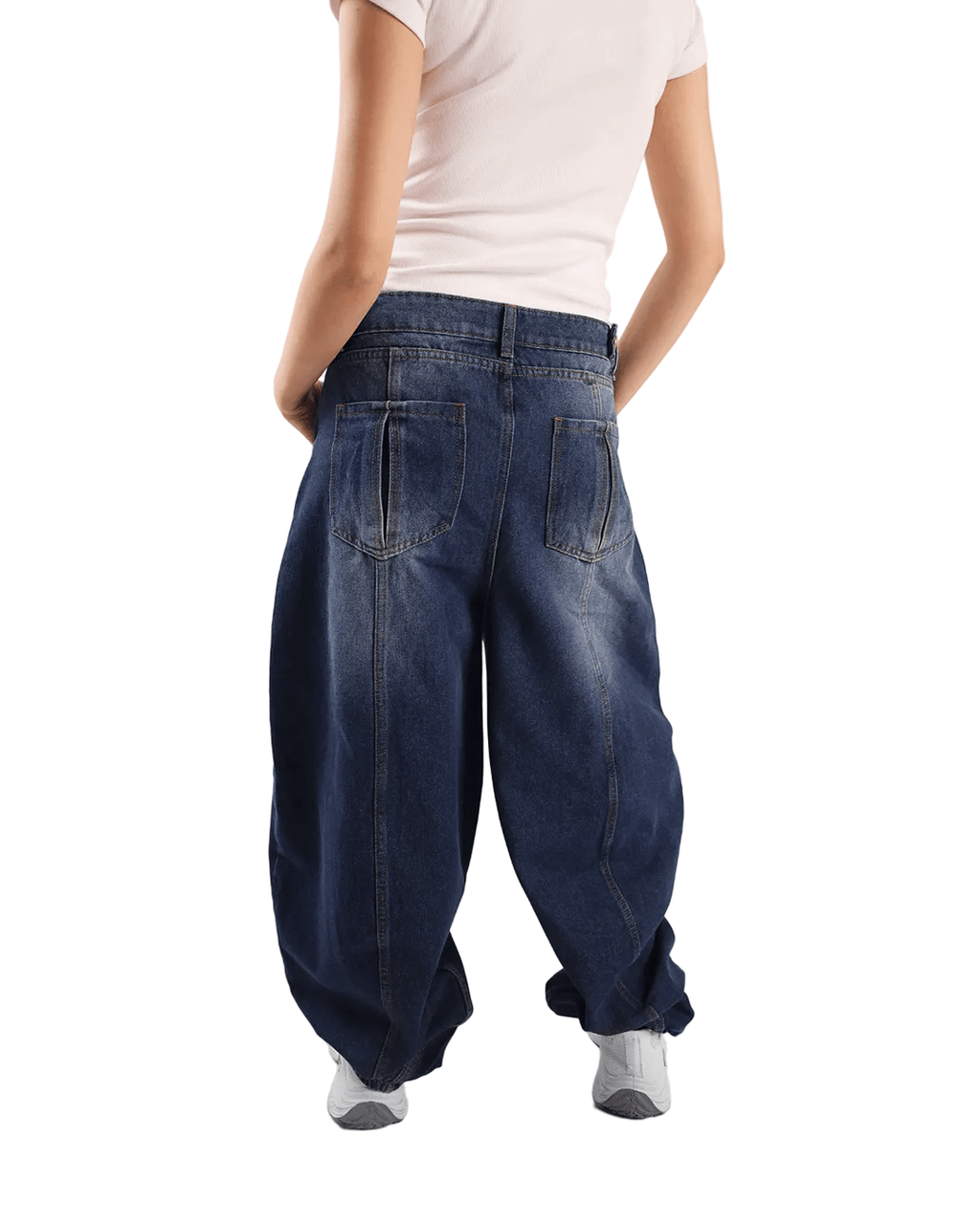 Ultra Loose Barrel Jeans - Dark Blue - GENOA