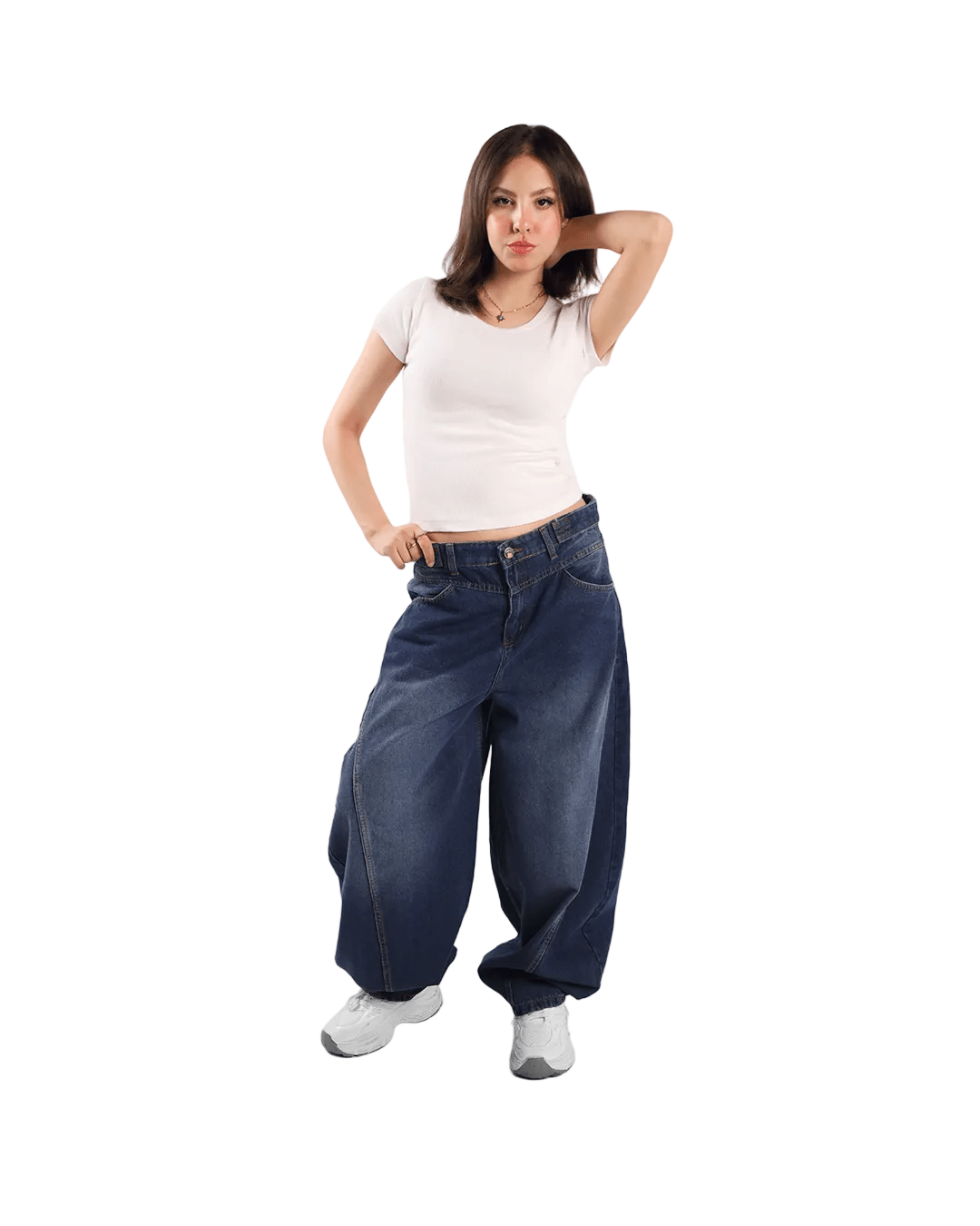 Ultra Loose Barrel Jeans - Dark Blue - GENOA