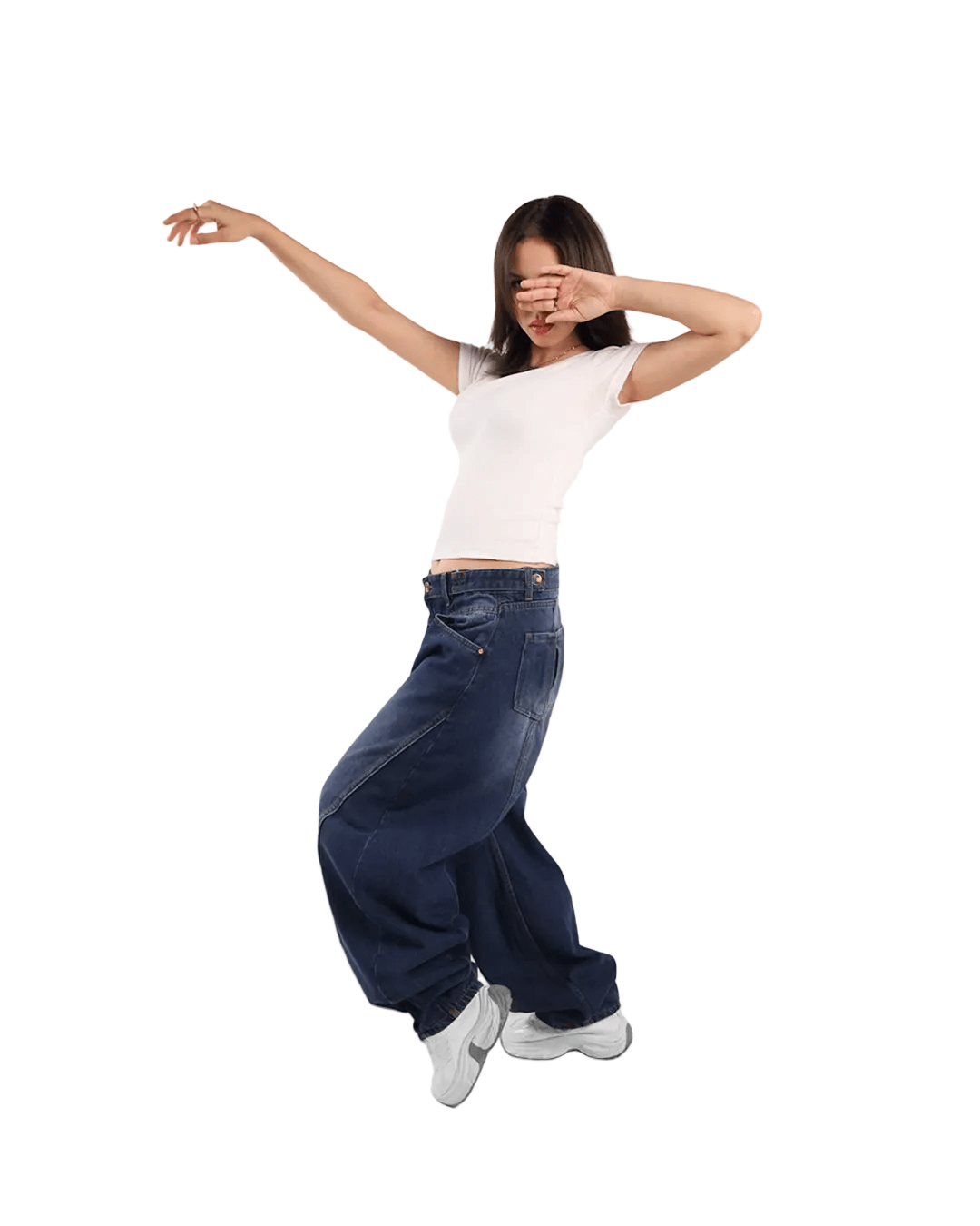 Ultra Loose Barrel Jeans - Dark Blue - GENOA
