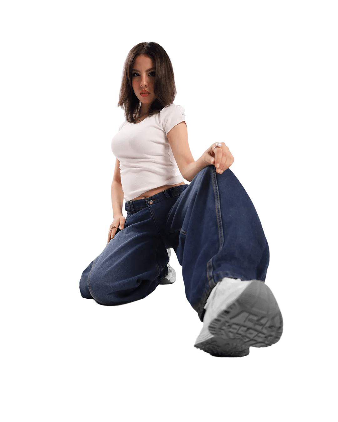 Ultra Loose Barrel Jeans - Dark Blue - GENOA