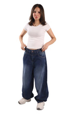 Ultra Loose Barrel Jeans - Dark Blue - GENOA