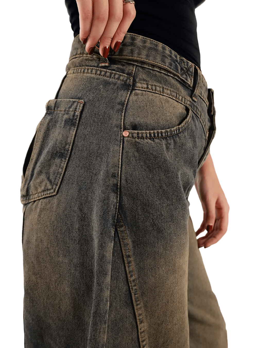 Ultra Loose Barrel Jeans - Olive - GENOA