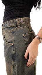 Ultra Loose Barrel Jeans - Olive - GENOA