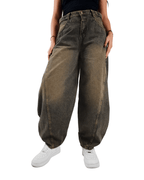 Ultra Loose Barrel Jeans - Olive - GENOA