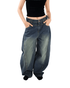Ultra Loose Barrel Jeans - Blue Green - GENOA