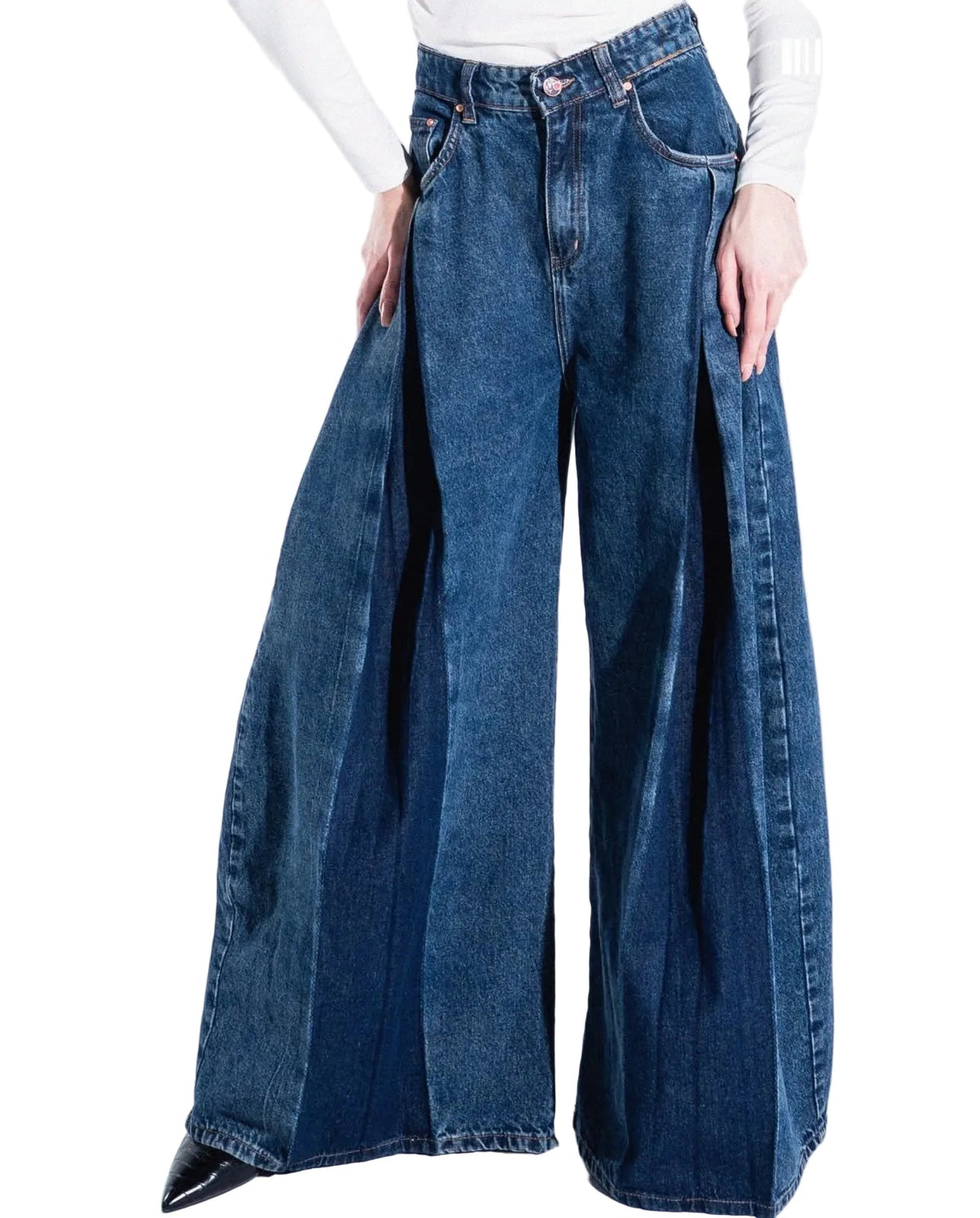 Super Flare Fit Jeans - Dark Blue - GENOA