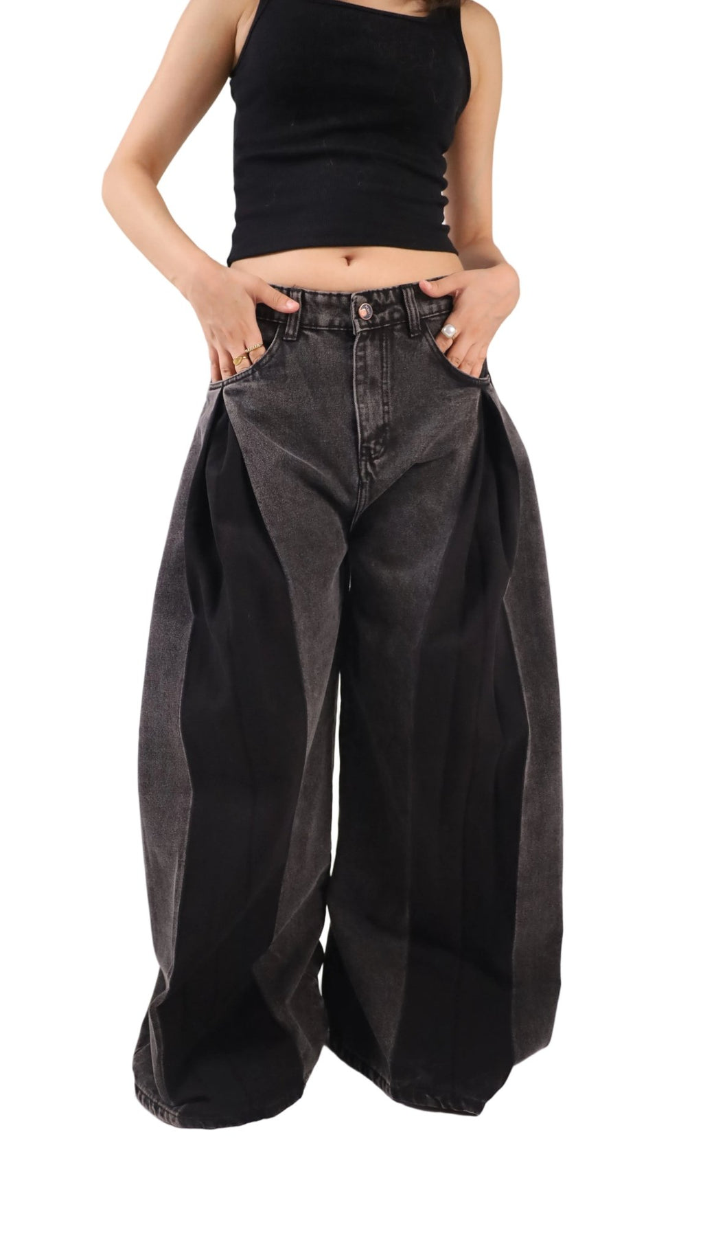 Super Flare Fit Jeans - Dark Gray - GENOA